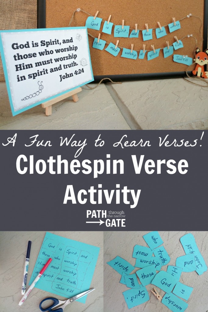 Are you looking for a fun activity to help children memorize verses that requires little preparation and materials you already have on hand? This clothespin verse activity is a perfect solution! It can be used in a home setting with a single child or in a classroom setting.