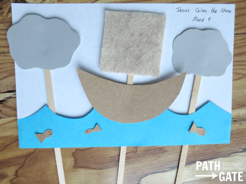 Jesus Calms the Storm Activity/Craft is perfect for teaching young children at church, home, or school.|Path Through The Narrow Gate.com