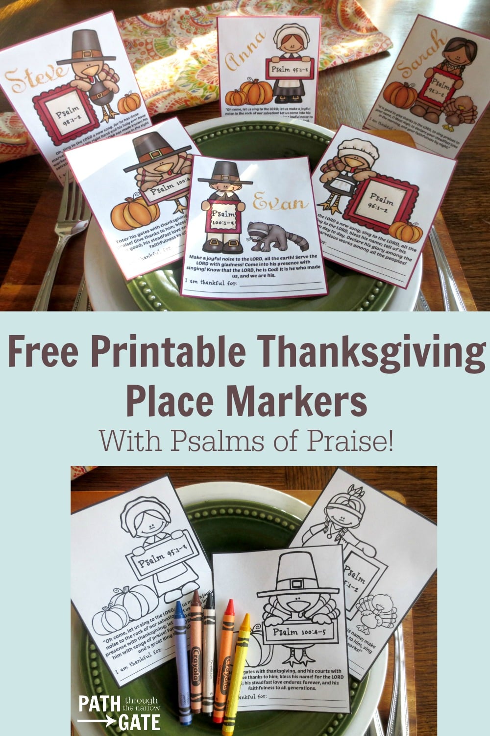 Are you looking for a way to add some verses of Thanksgiving to your holiday table? These adorable Printable Thanksgiving Place Holders are just the ticket! They come in three different Bible versions. My kids would love coloring these on Thanksgiving!