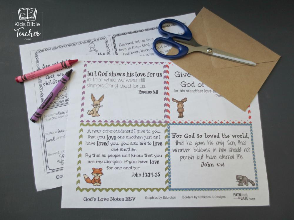 Free Printable God's Love Bible Verse Love Notes in three Bible versions. These are so cute- perfect for Valentine's Day or any day!