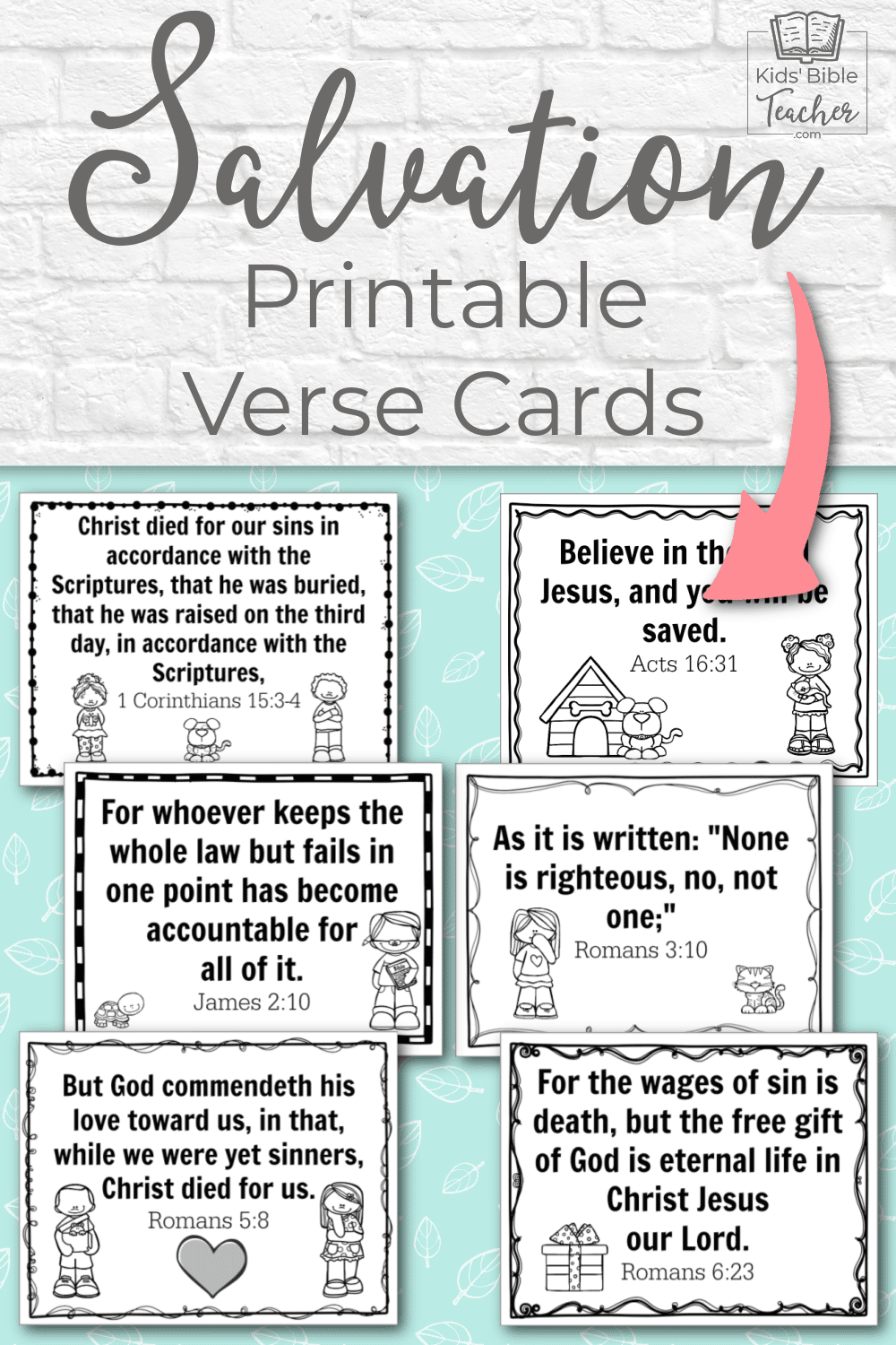 These free printable verse cards are a perfect way to share the Gospel with your kids, or to hand out to kids visiting your Sunday School or Awana.