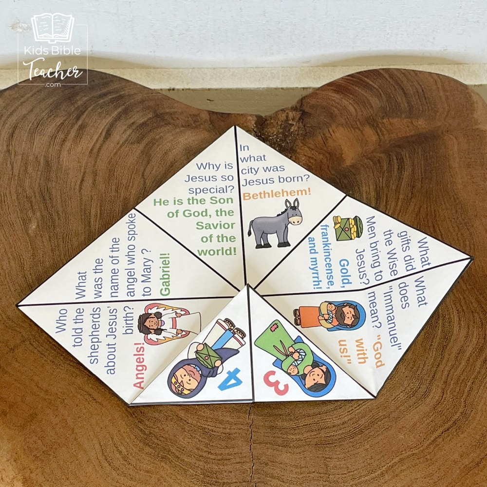 Christmas Bible Craft for Kids Jesus' Birth Paper Fortune Teller craft