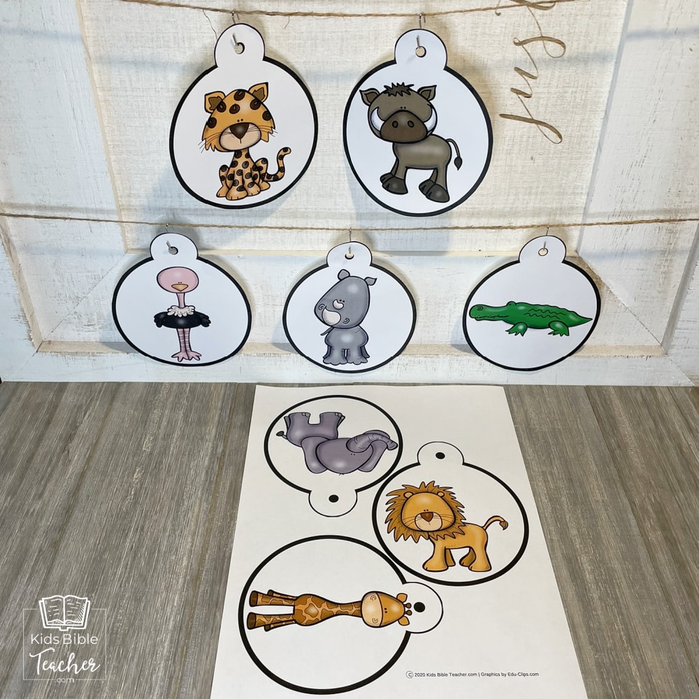 Picture of Bible lesson review game African Safari Bean Bag Toss Printables