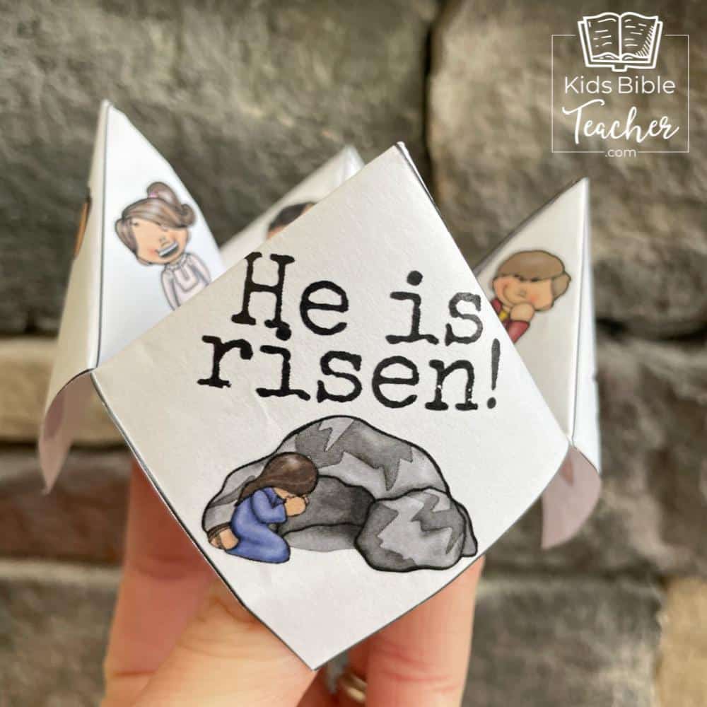 Easter finger puzzle Bible craft completely folded