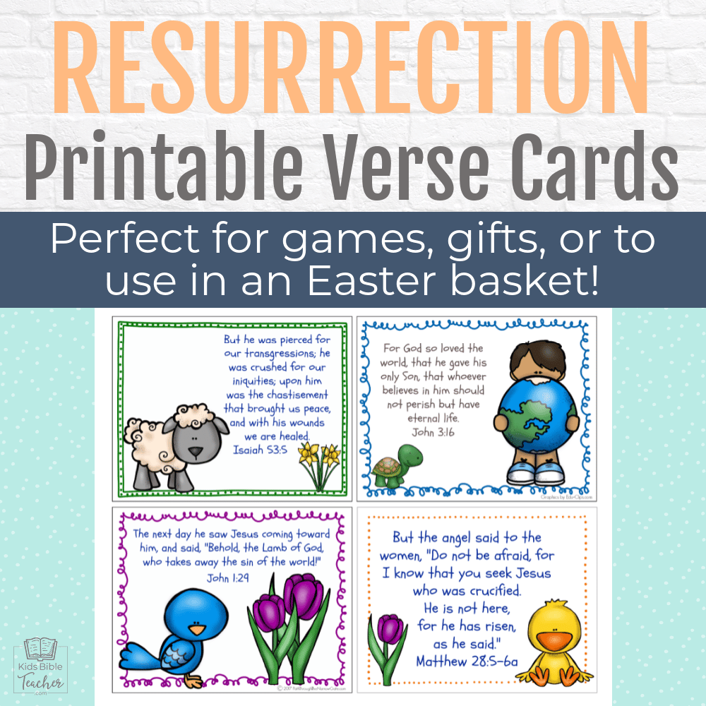 These adorable Easter Bible Verse Cards are a perfect way to remind your kids of the true meaning of Easter- both at home or in a classroom!
