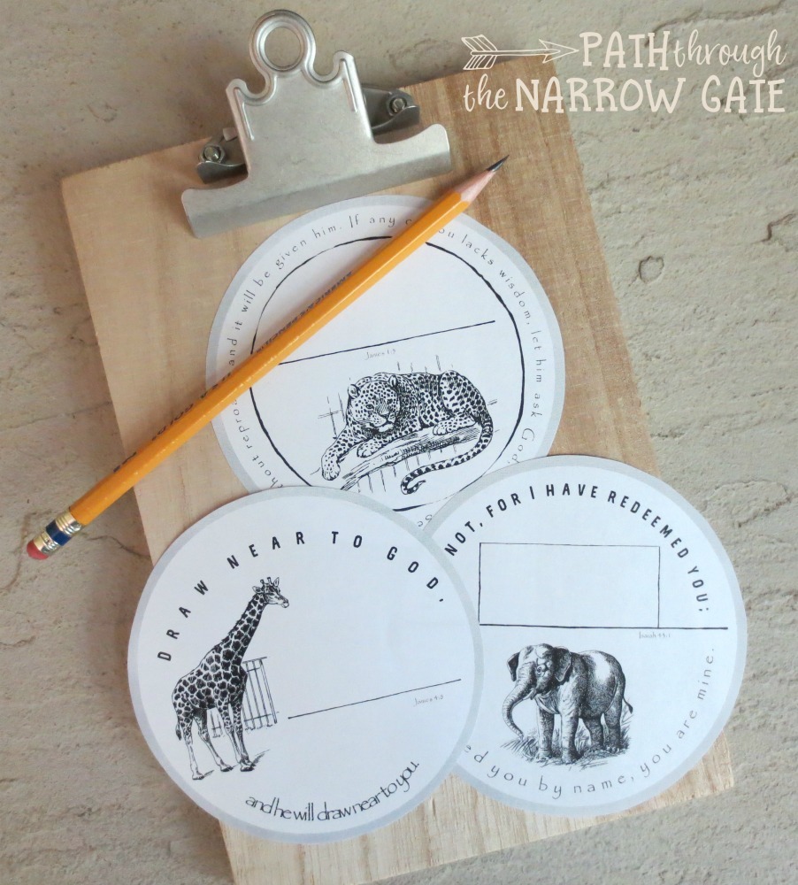 These free printable name tags, featuring Bible verses and wild animal drawings, can be used to label back packs, instruments, books, and lunch boxes. They make perfect crafts for home use, Sunday School, or back to school gifts.