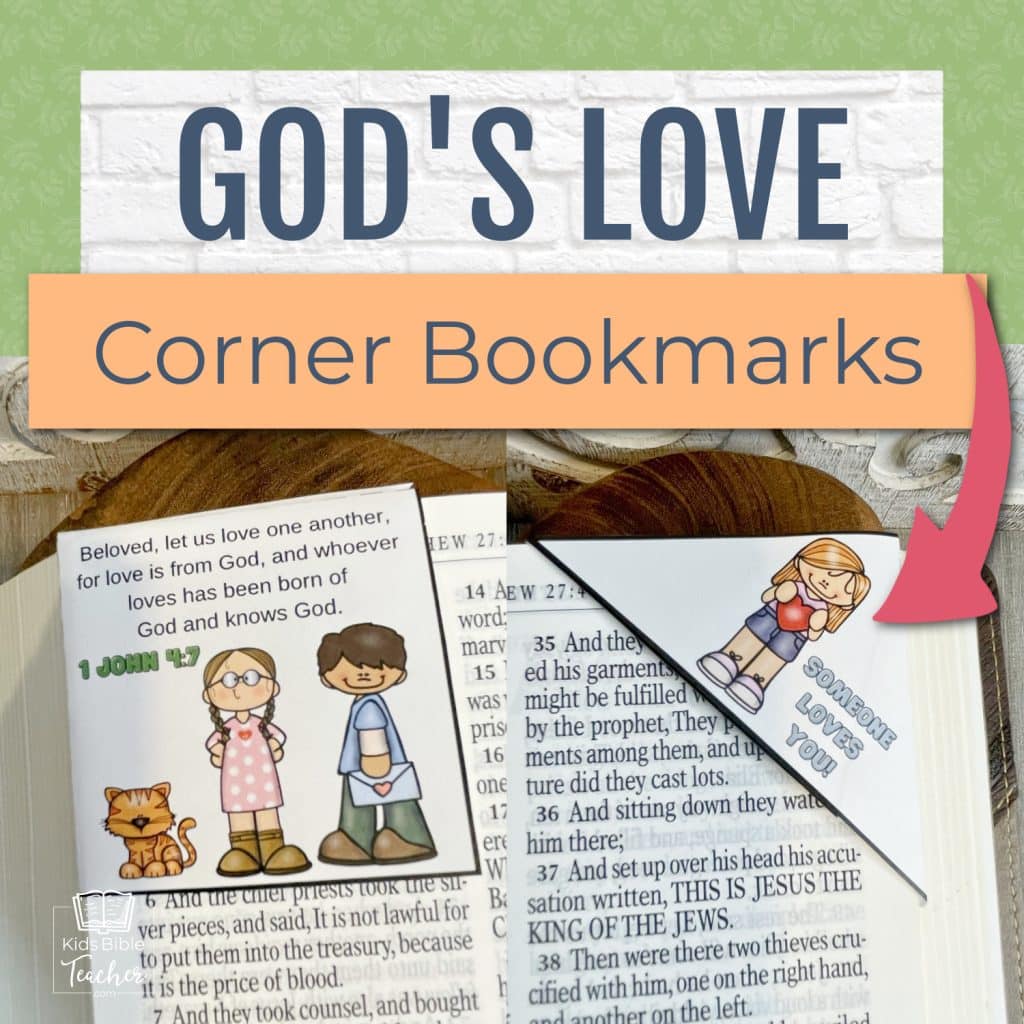 God's Love Corner Bookmarks Bible Valentine's Craft for Kids