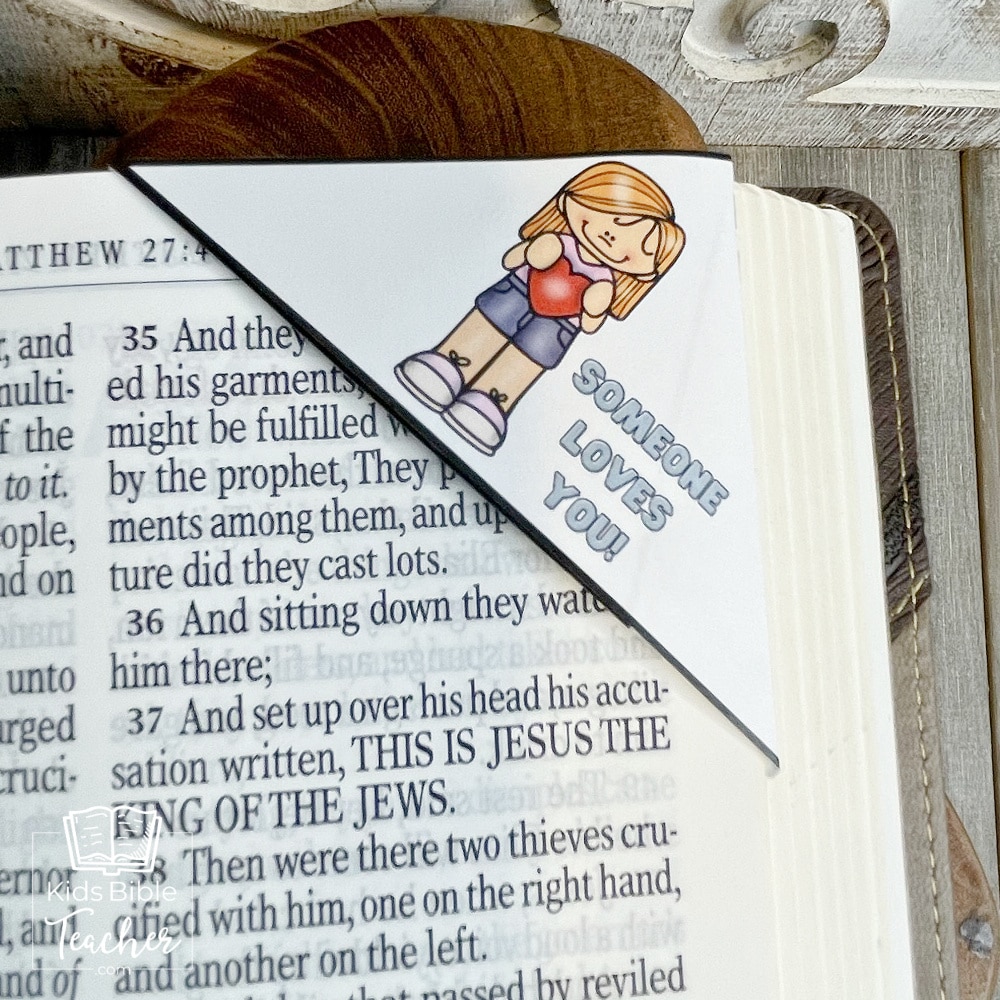 Valentine's Craft for Kids with Bible Verses Corner Bookmarks