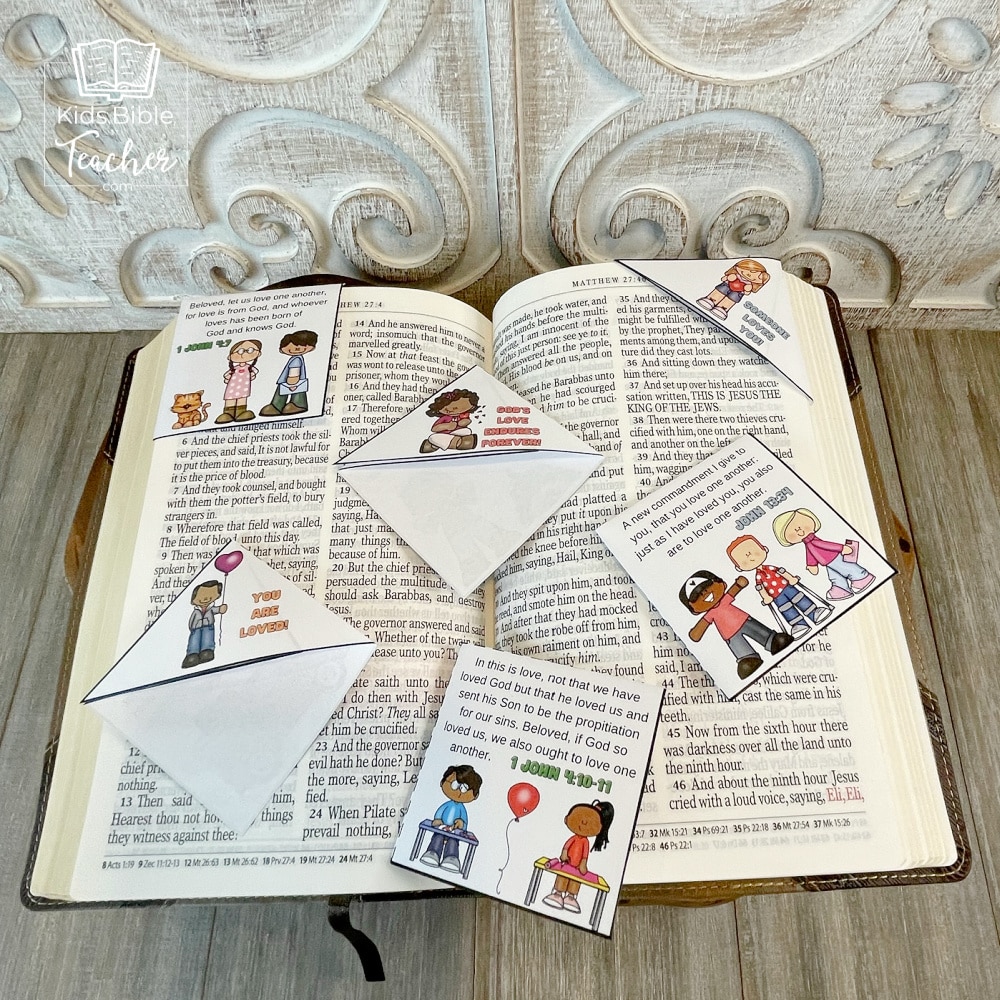 Valentine's Craft for Kids with Bible Verses Corner Bookmarks