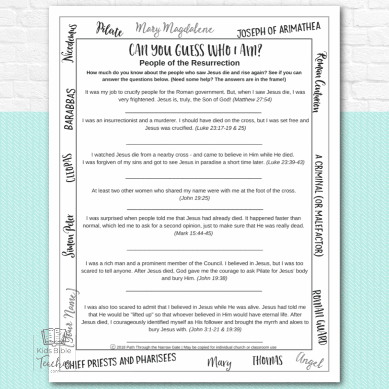 Jesus' Resurrection Easter Activity Pages - Kids Bible Teacher