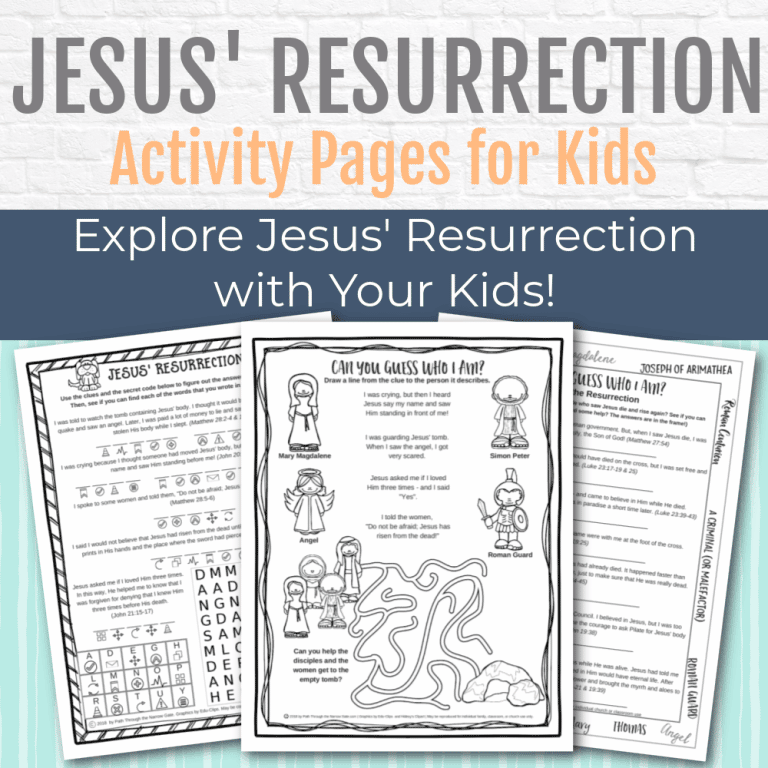 Jesus' Resurrection Easter Activity Pages - Kids Bible Teacher