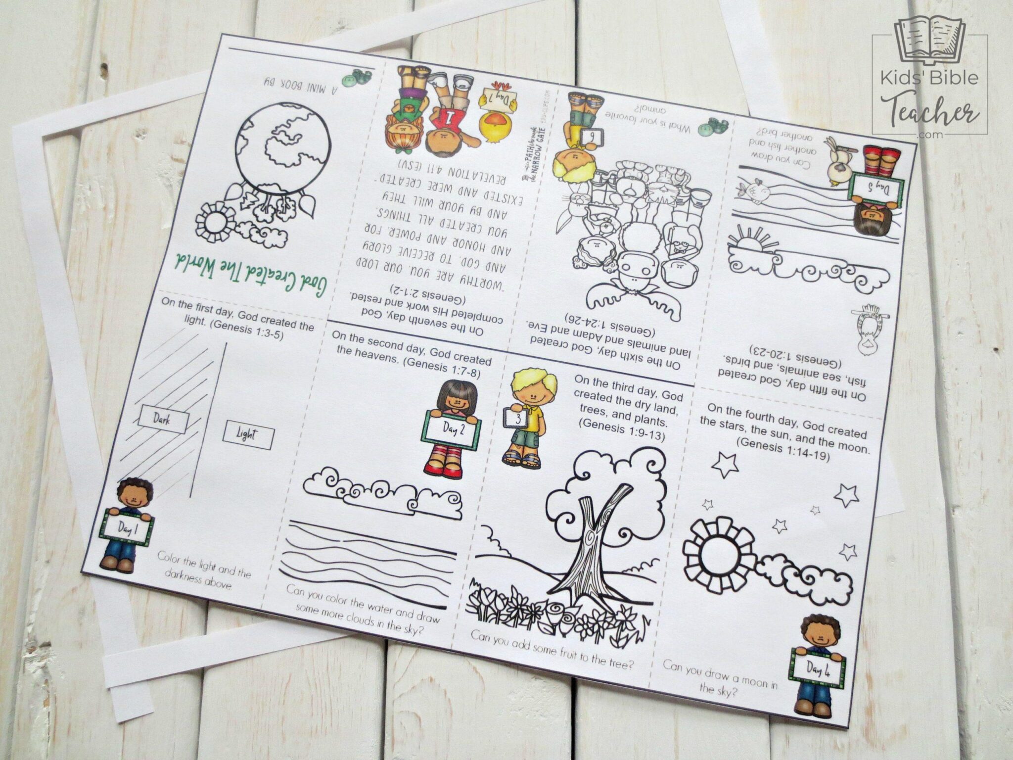 This creation printable mini book is a perfect way to teach kids the story of God creating the world - great for home or classroom use!