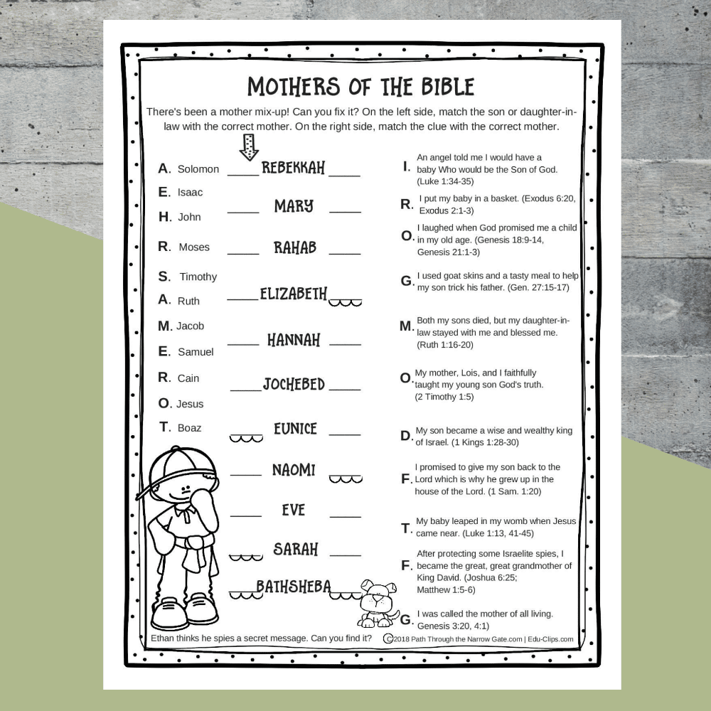 Free Printable Bible School Worksheets