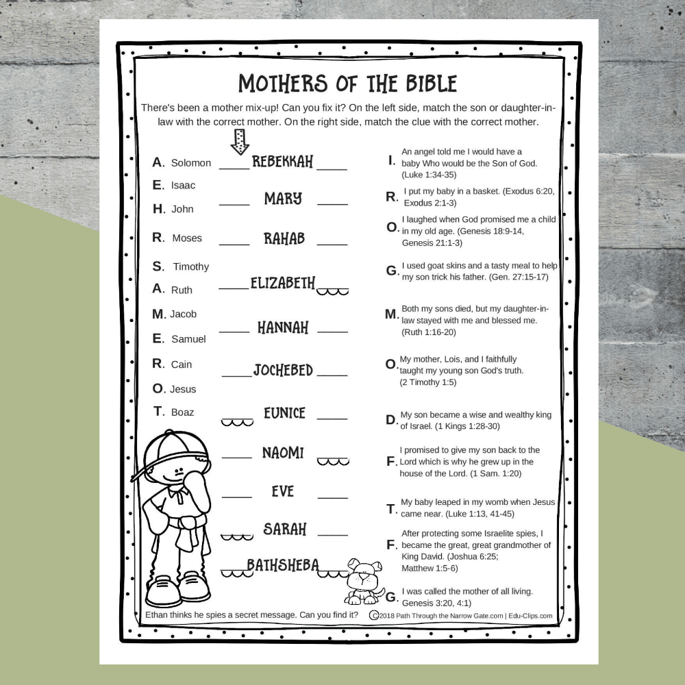 Types Of Free Printable Bible Activities For Kids On Sunday School Zone 