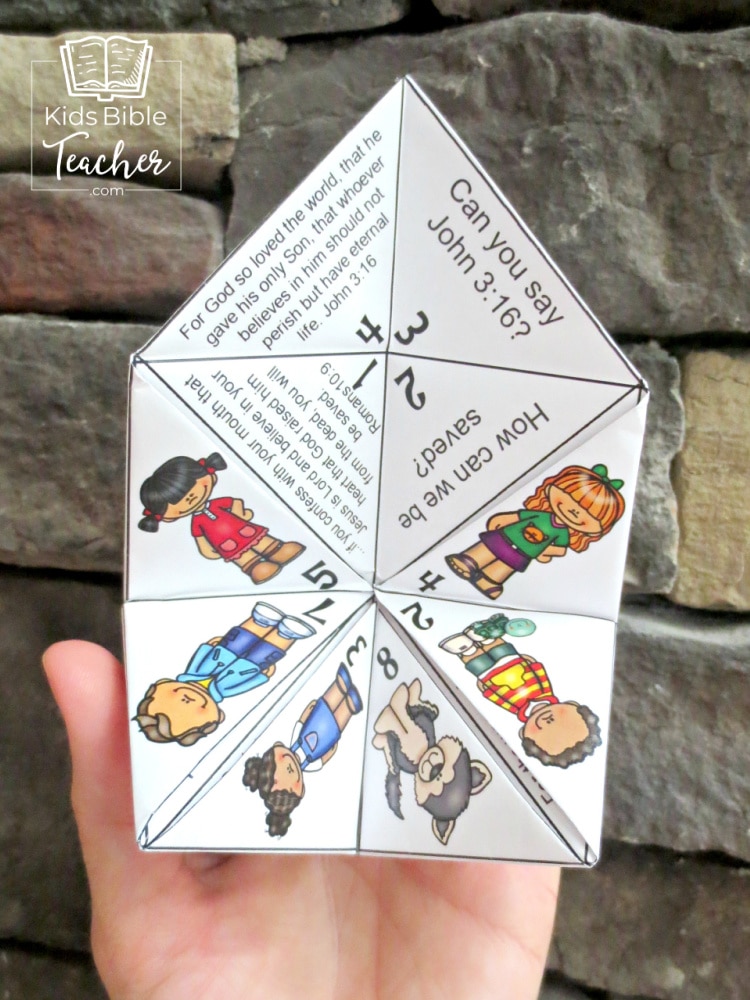 These finger puzzles are perfect to help my kids memorize Bible verses about salvation, or to hand out as gifts at church. Salvation Verses Finger Puzzle