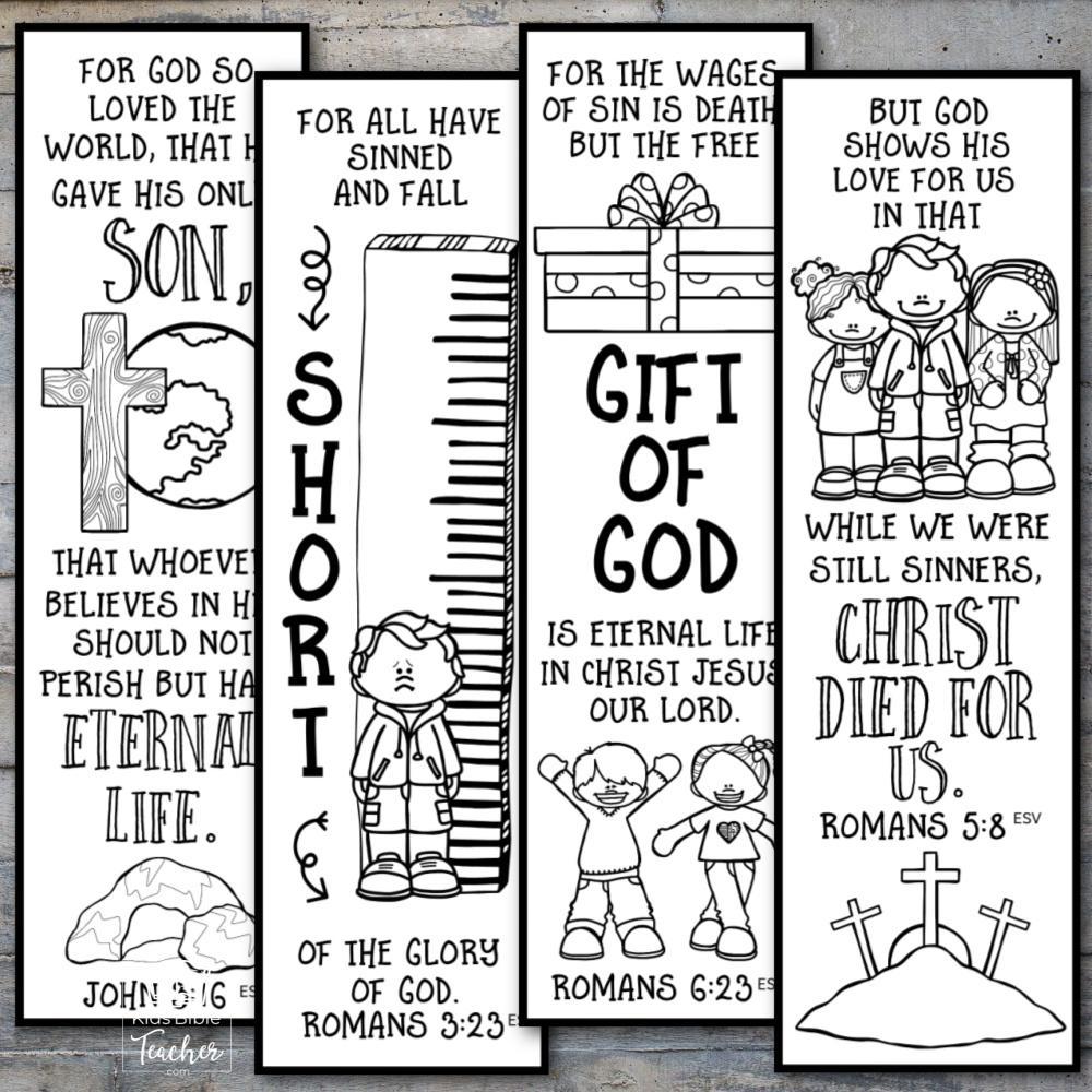 Bible Verse Coloring bookmarks, Instant Download