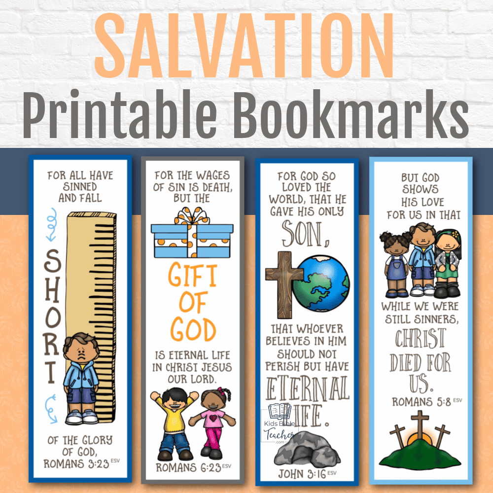 Printable Salvation Bookmarks Kids Bible Teacher