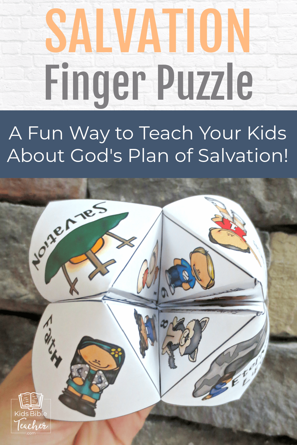 These finger puzzles are perfect to help my kids memorize Bible verses about salvation, or to hand out as gifts at church. Salvation Verses Finger Puzzle