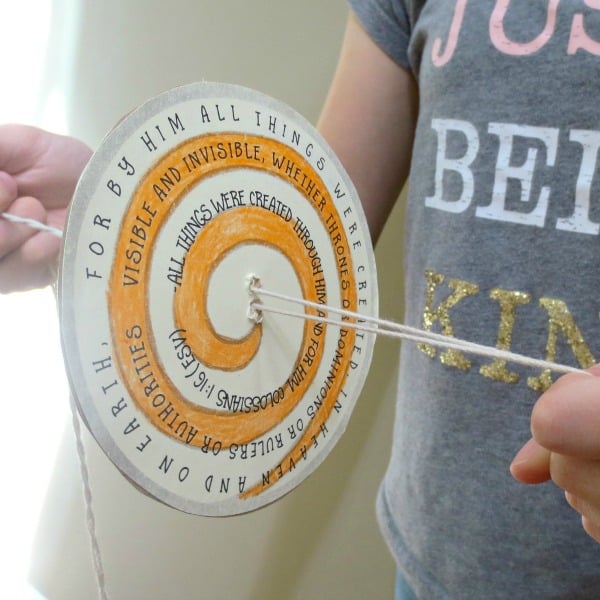 Are your kids fidgety? If so, they will love this Bible Verse Spinner craft - a creative and active way to memorize a Bible verse.