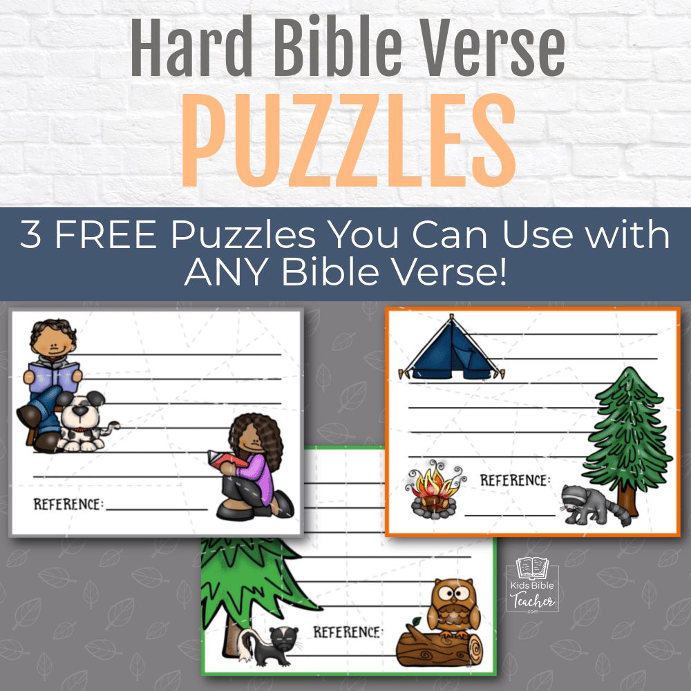 3 FREE Bible verse puzzles that can be used with ANY Bible verse. Perfect for a last minute craft or game!