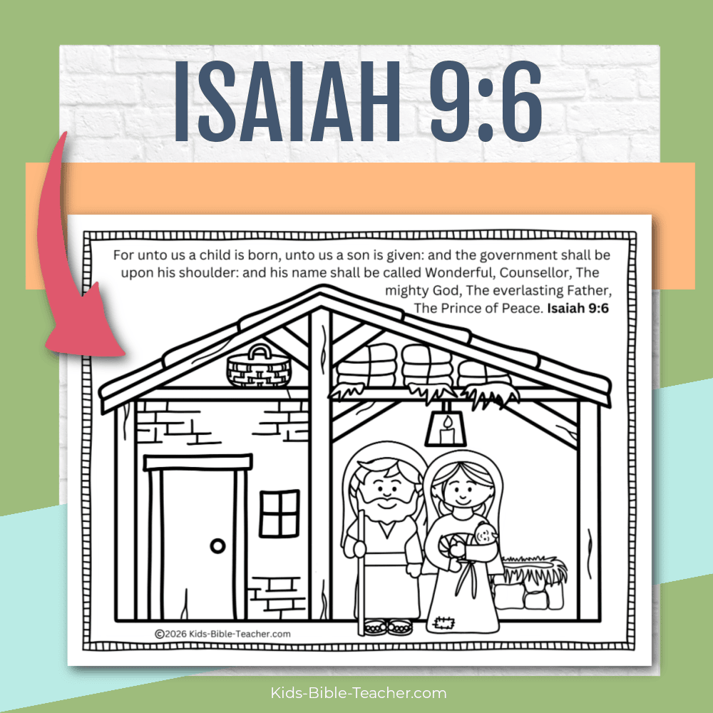 Free Printable Jesus Birth Christmas Coloring Pages for Kids with Isaiah 9:6
