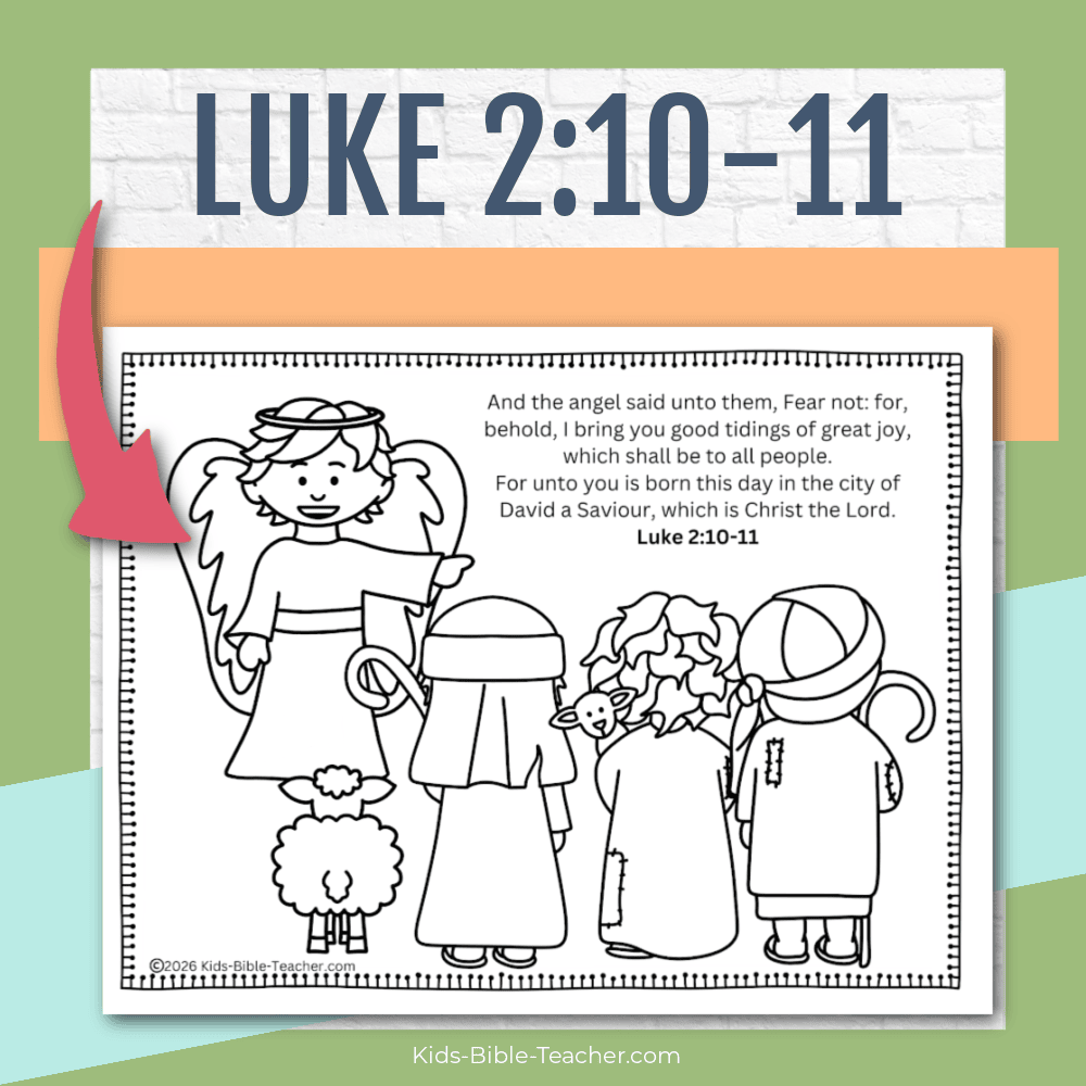 Free Printable Jesus Birth Christmas Coloring Pages for Kids with Luke 2:10-11