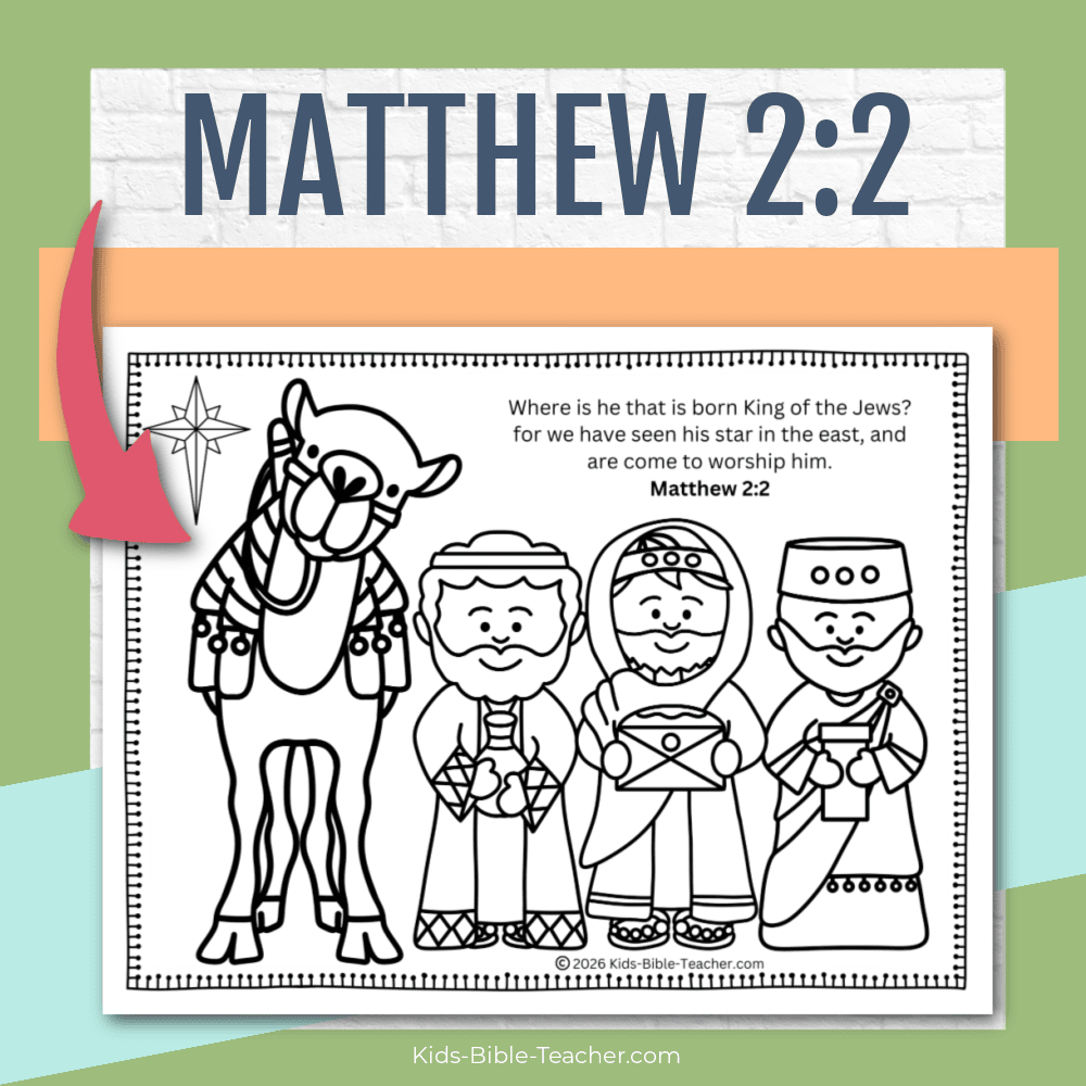 Free Printable Jesus Birth Christmas Coloring Pages for Kids with Wisemen Matthew 2:2
