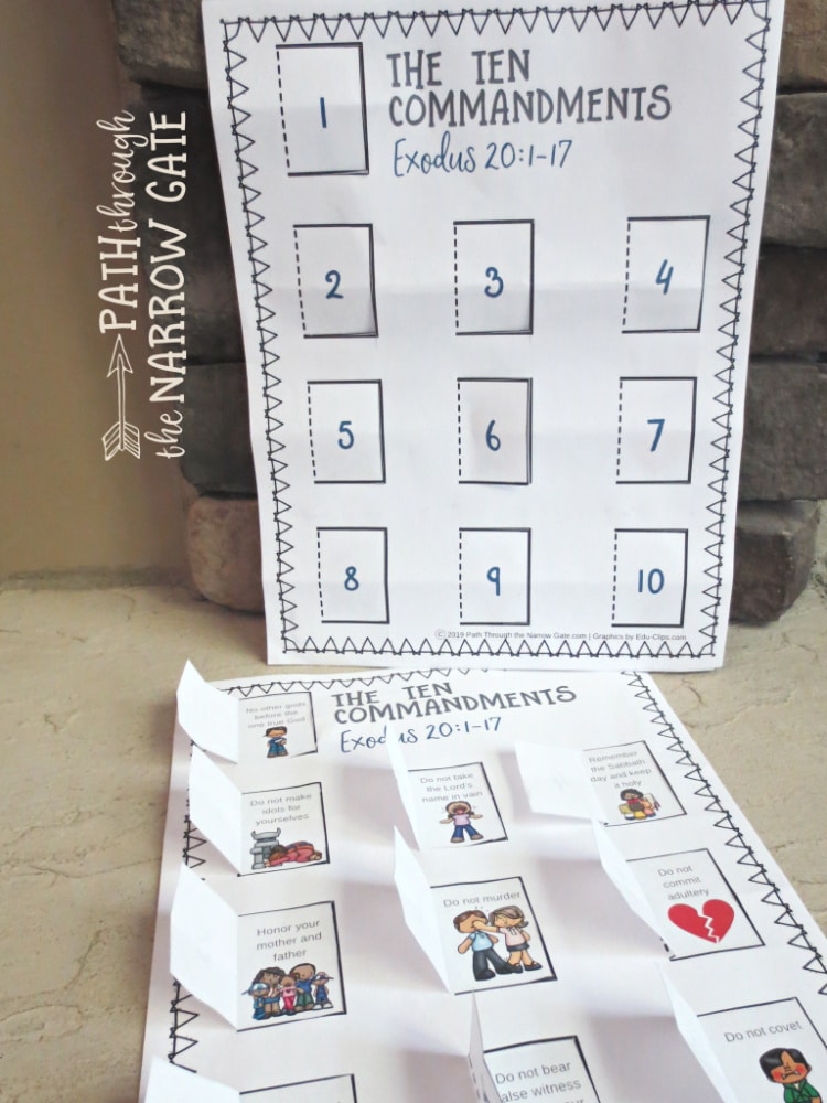 Ten Commandments Printable Craft - Kids Bible Teacher