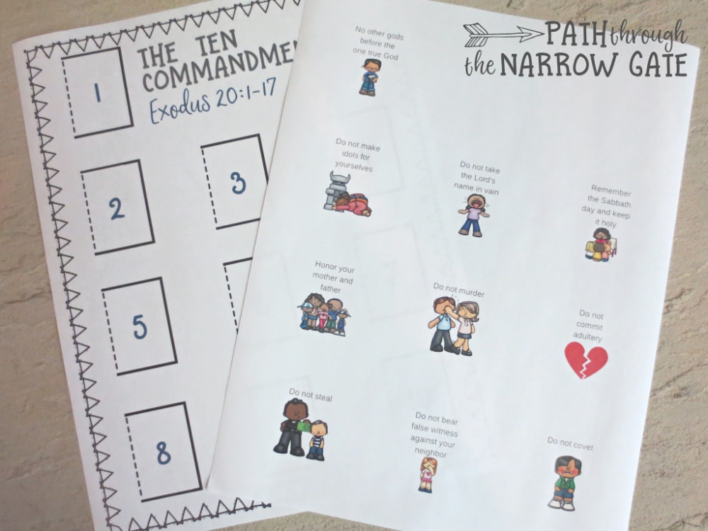 Ten Commandments Printable Craft - Kids Bible Teacher