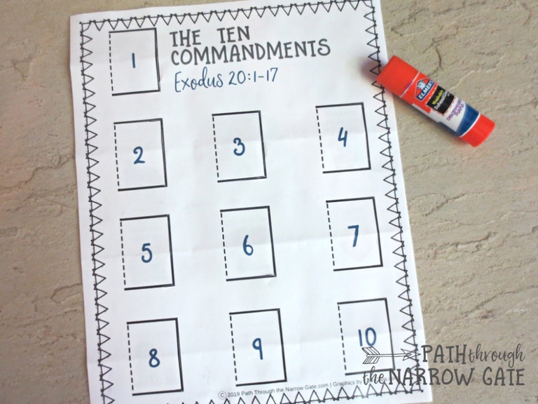 Ten Commandments Printable Craft - Kids Bible Teacher