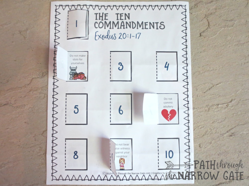 Image of completed Ten Commandments Craft for Kids