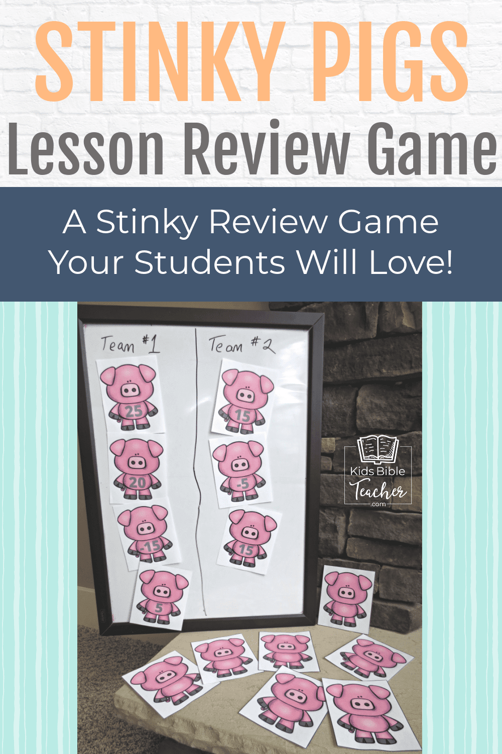 The Stinky Pigs Lesson Review Game is a perfect way to review any lesson. The tricky "Stinky Pigs" will have your kids begging to play again and again.