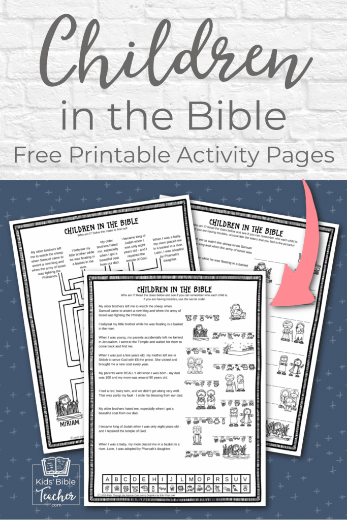 Children in the Bible Activity Pages - Kids Bible Teacher