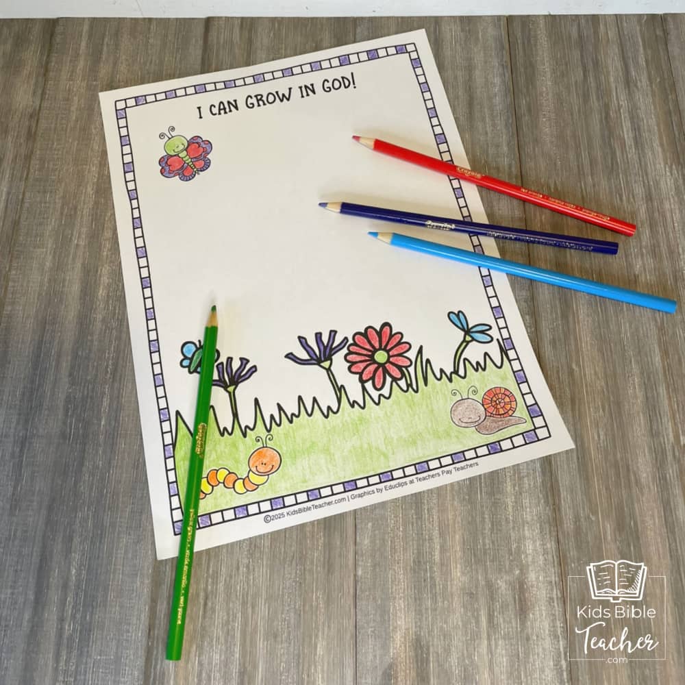 Color Flower Bible Craft for Kids Background Template