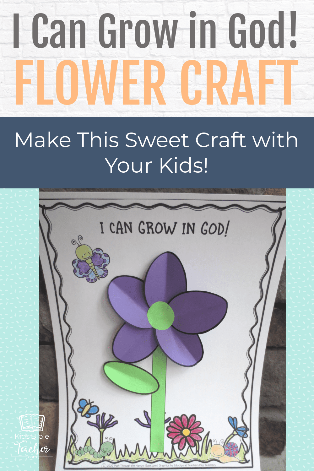 Remind your kids that they can "grow in God" - with this printable flower craft, perfect for Sunday school, Christian school, or home use!