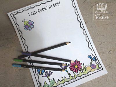 I Can Grow In God Printable Flower Craft - Kids Bible Teacher