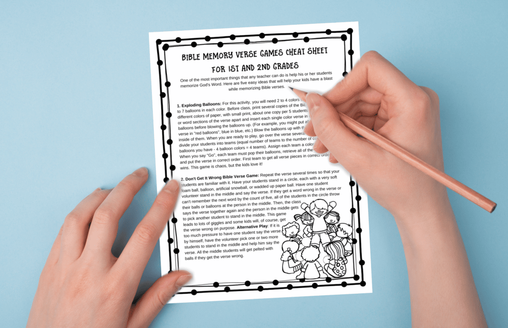 Bible Verse Memory Games for 1st and 2nd Grades - Kids Bible Teacher