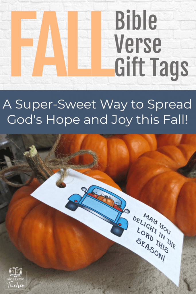 Brighten someone's day with these printable fall gift tags with Bible verses - perfect for a neighbor, classroom, or trick or treating!