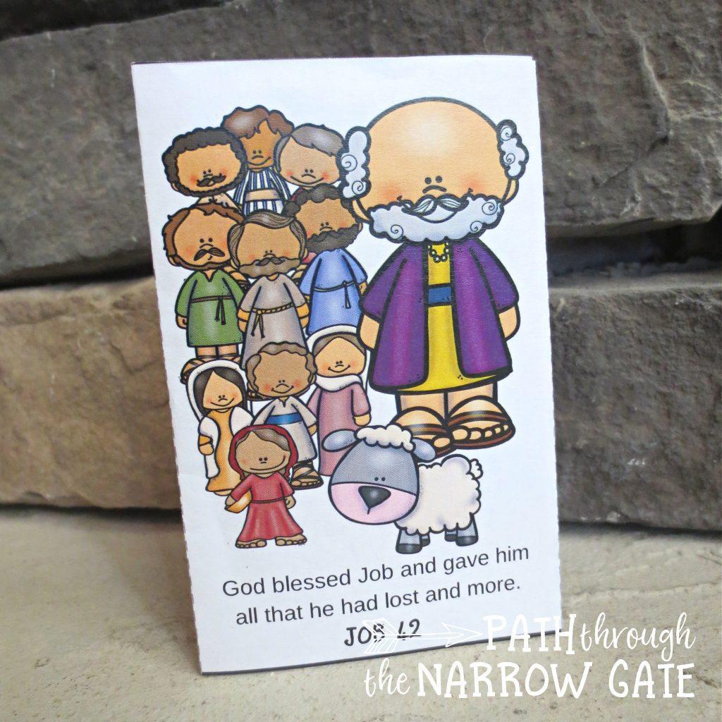 Help your kids learn the story of Job with this fun printable Job mini book - Easy to make from one piece of paper! Perfect for home or class. | Path Through the Narrow Gate