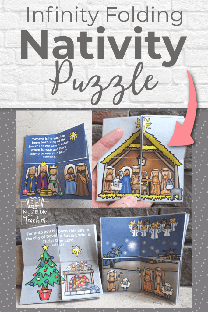 Once kids make this infinity folded nativity puzzle, they can change the scenes by gently pulling the puzzle part - and it just keeps going!