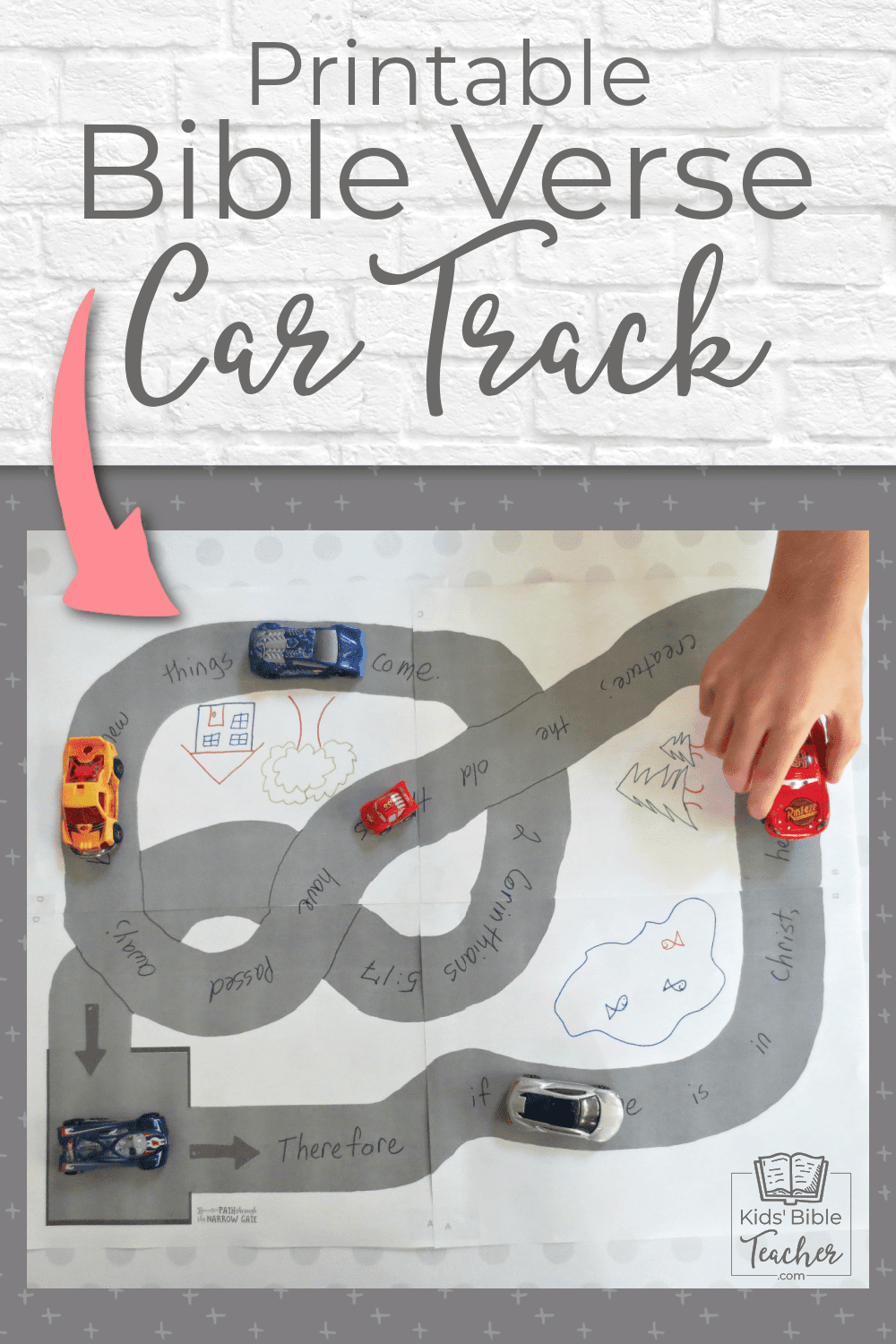 Looking for a super fun yet simple way to help kids memorize Bible verses? This adorable race track is perfect - great for home or Sunday School use.