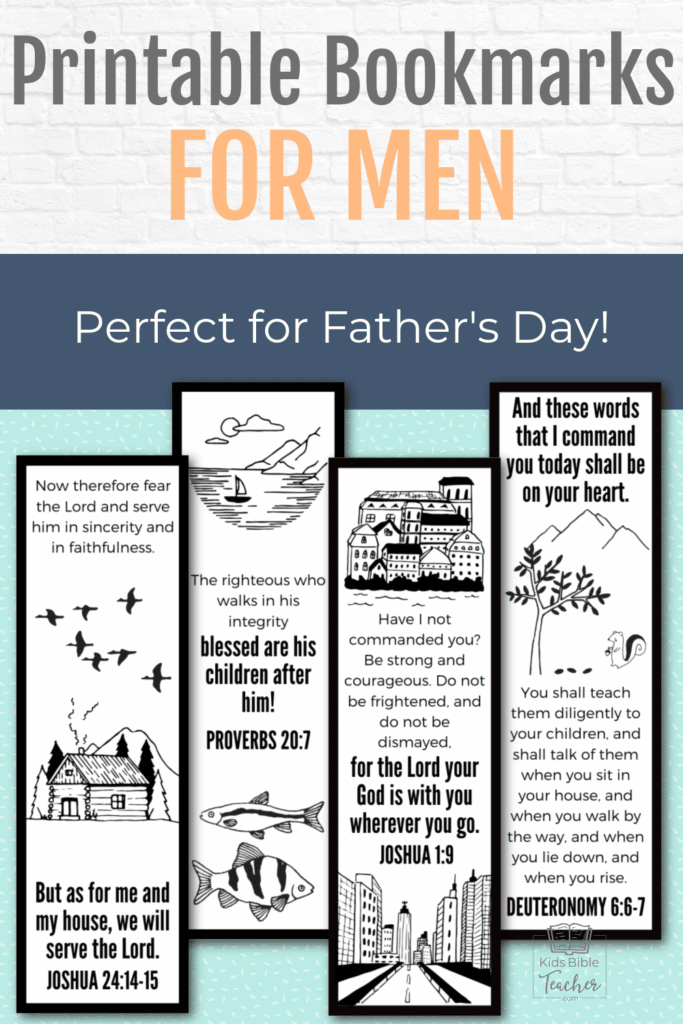 Help your kids celebrate their dads with these masculine Father’s Day Bookmarks, featuring Bible verses that dads will love!