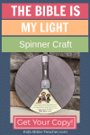 The Bible Is My Light Spinner Craft with Bible Verses about Light