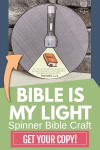 The Bible Is My Light Spinner Craft with Bible Verses about Light