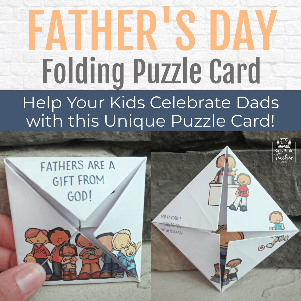 This little Father's Day folded puzzle card is a great way to help your kids celebrate their fathers and the influential men in their lives.
