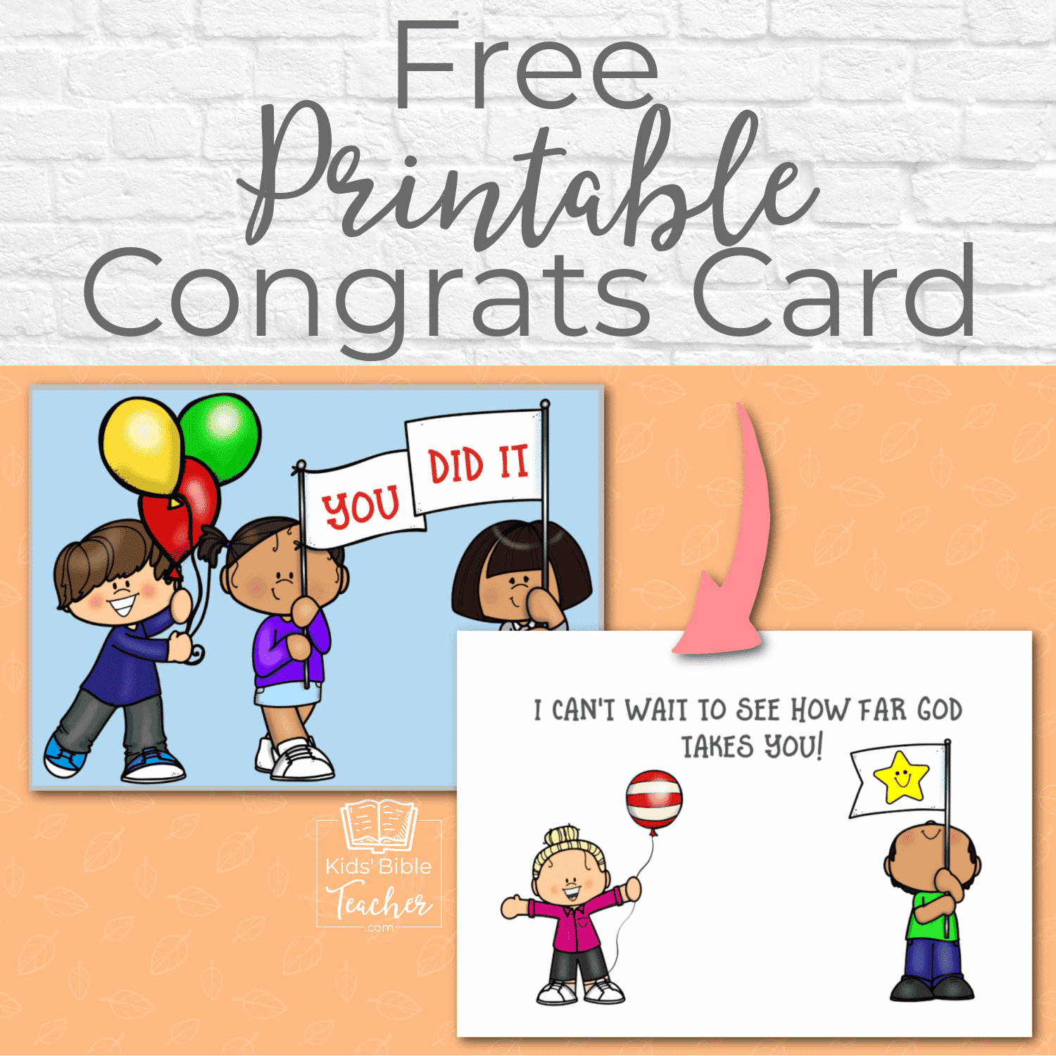 Free Printable Congratulations Card Kids Bible Teacher