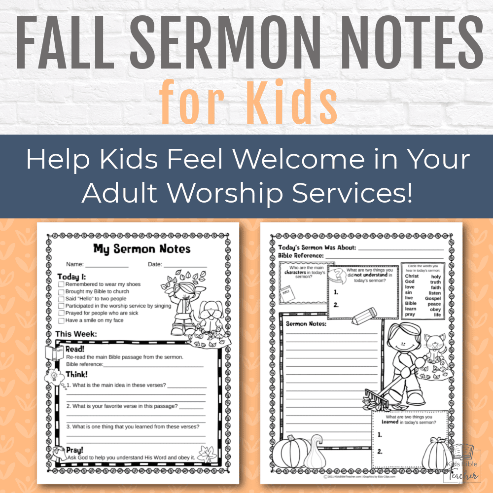 These fall sermon notes will help you welcome kids into your church services and tell families, "We care about you."