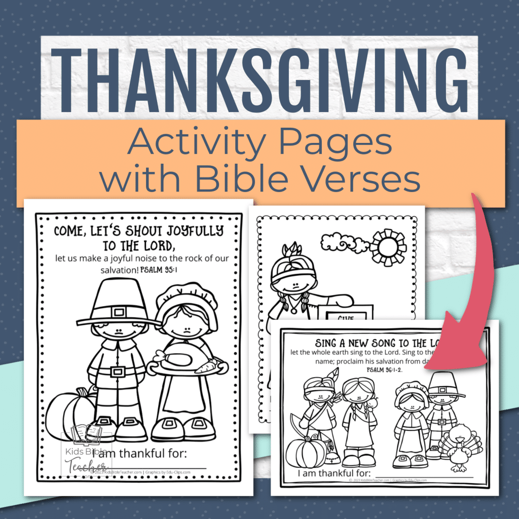 Thanksgiving Coloring Activity Pages for Kids with Thanksgiving Bible Verses