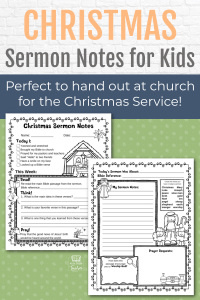 Christmas Sermon Notes Page - Kids Bible Teacher