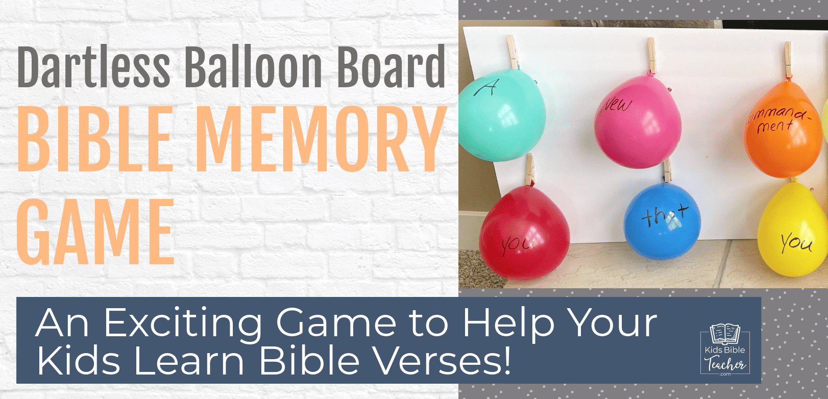 Dartless Balloon Game: Memory Verse Edition - Kids Bible Teacher